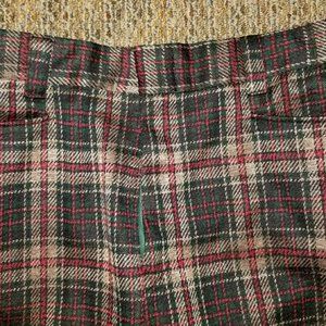 Vintage 1970's Green Plaid Poly Pants